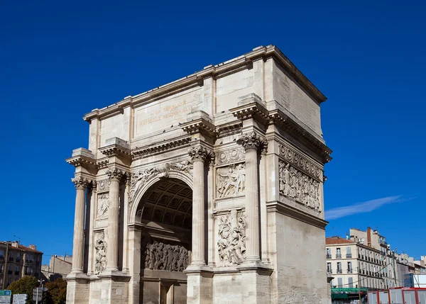Arco triunfal Porte d Aix (circa 1839). Marsella, Francia — Foto de Stock