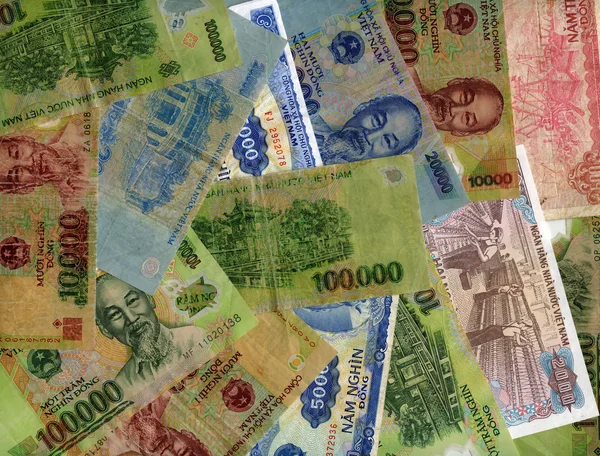 Vietnam sedlar (dongs) bakgrund — Stockfoto