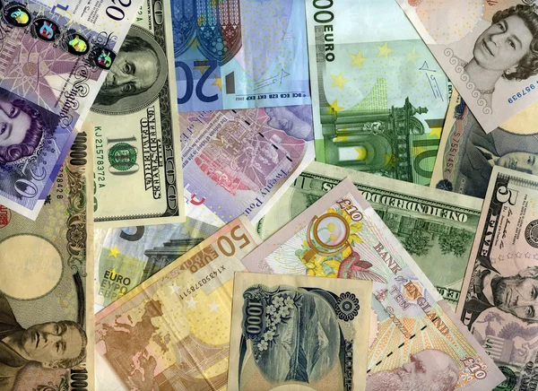 Hard currency banknotes background — Stock Photo, Image