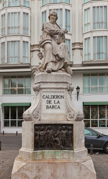 Anıt calderon de la barca (1878). madrin, İspanya — Stok fotoğraf