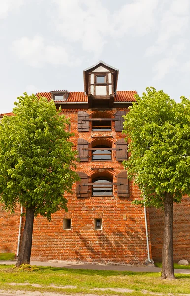 Věžový jeřáb zuraw (xiii c.) města Toruň, Polsko — Stock fotografie