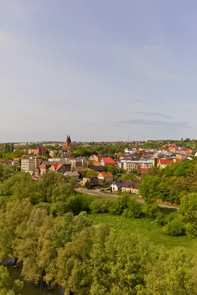 Uitzicht op stad swiecie, Polen — Stockfoto