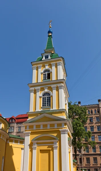 Belfry of St. Alexander Nevsky church (1825) in Riga, Latvia — Stock Photo, Image