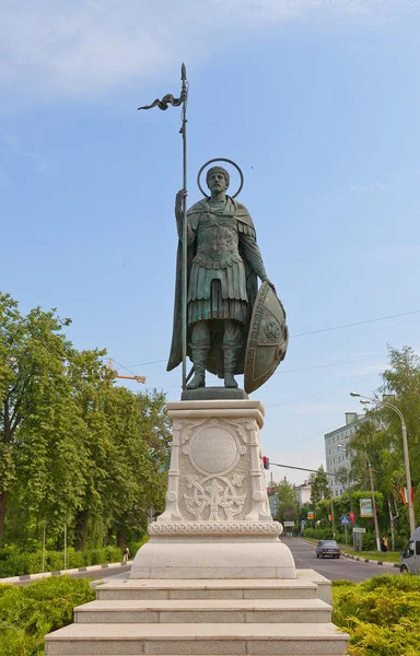 Monument to St Demetrius of Thessaloniki  in Dmitrov, Russia — Stock Photo, Image