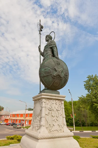 Statue of St Demetrius of Thessaloniki  in Dmitrov, Russia — Stock Photo, Image