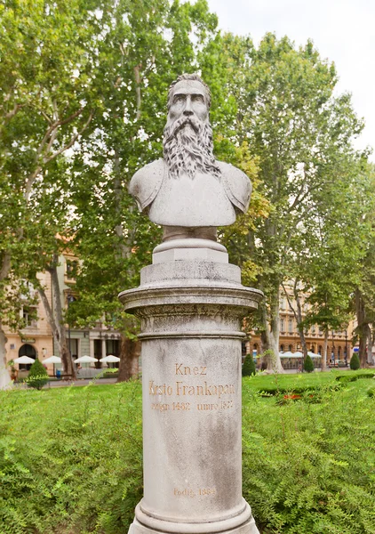 Christoph frankopan sculpture (1884) in zagreb, kroatien — Stockfoto