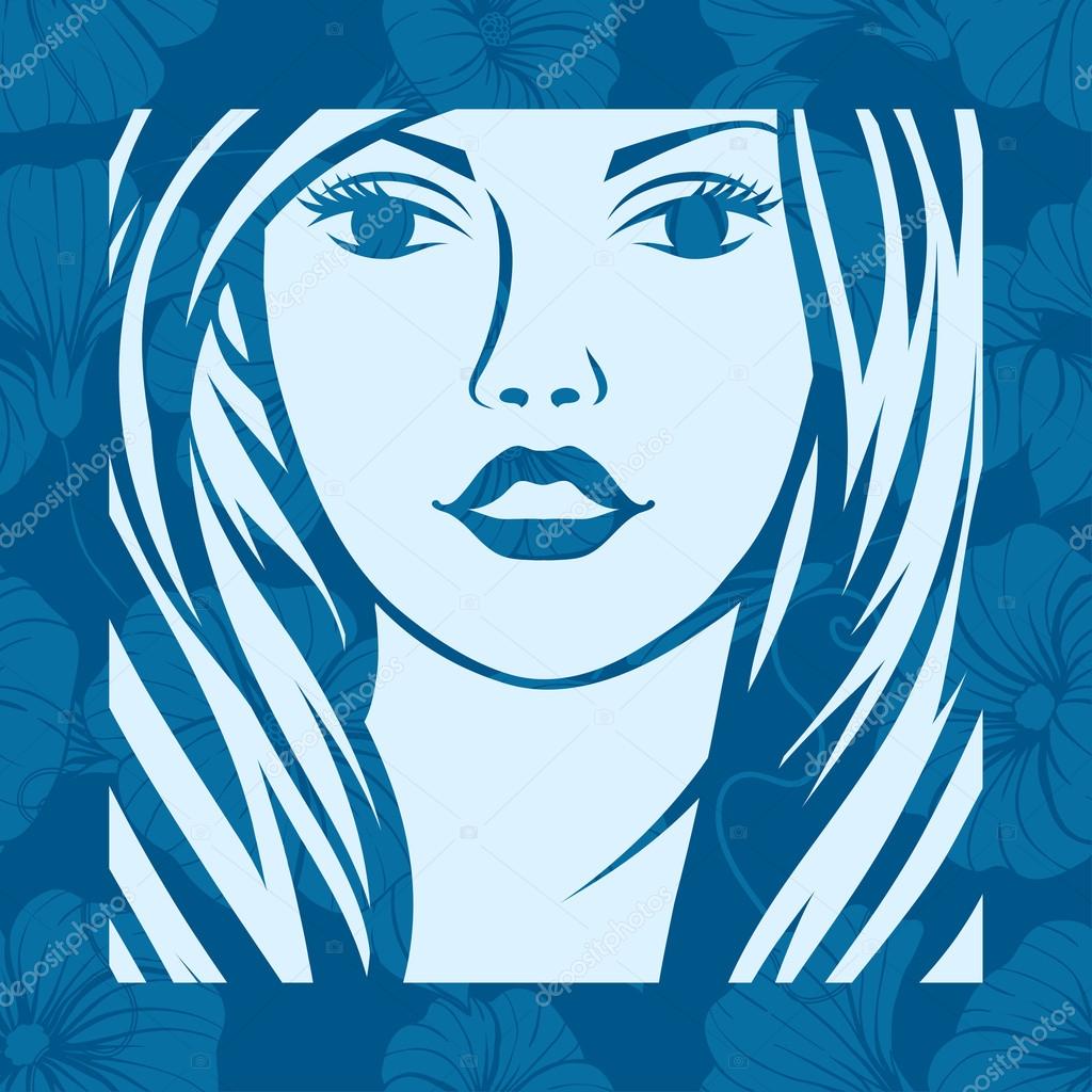 Abstract girl portrait. Beautiful woman vector silhouette. Stock Vector