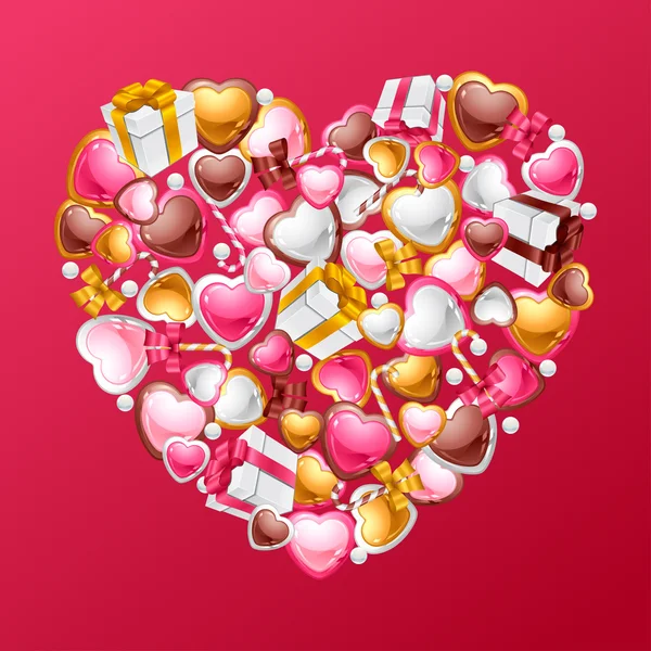 Valentine's Day vector background. Gift card and flyer.