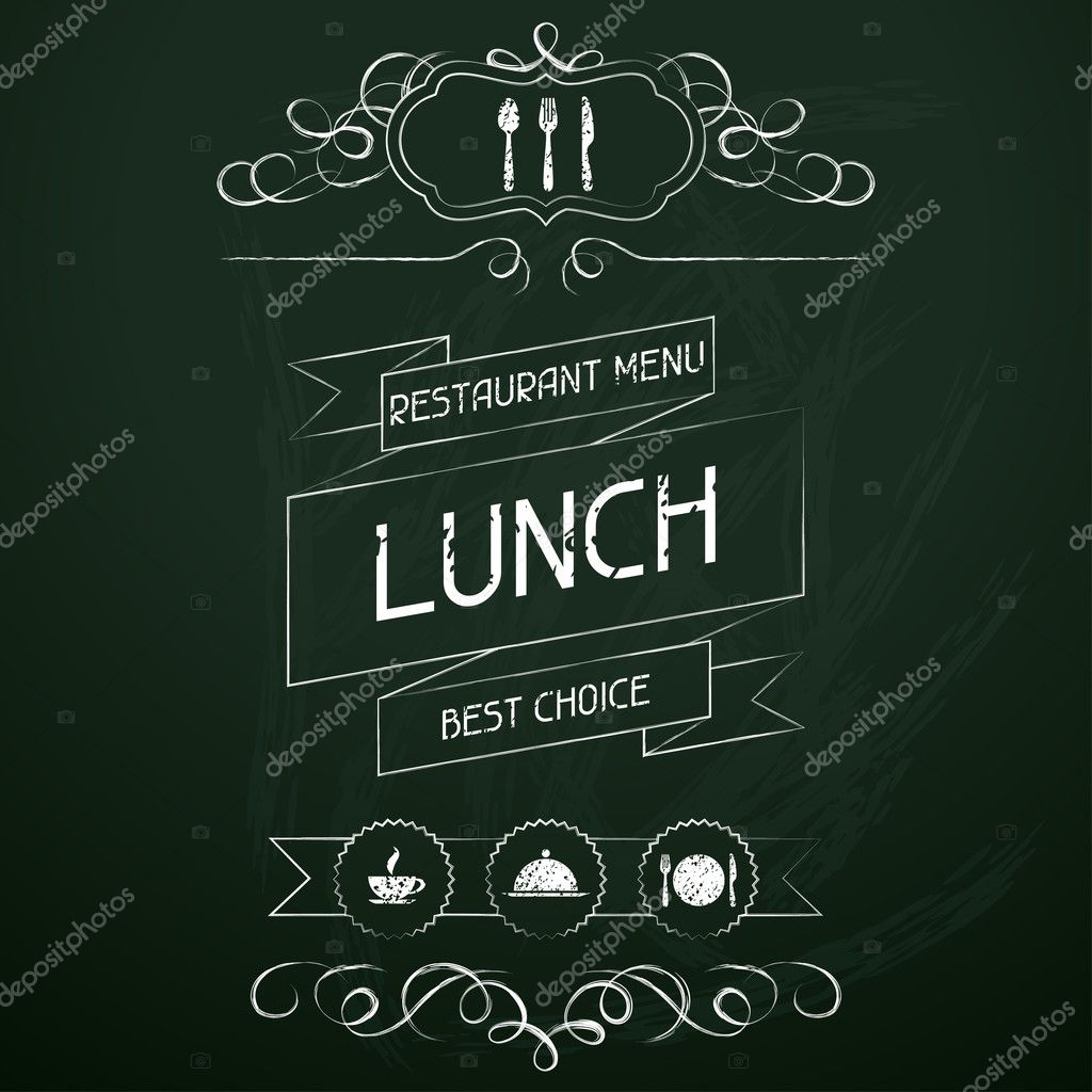 Mittagessen auf der Speisekarte des Restaurants. — Stockvektor