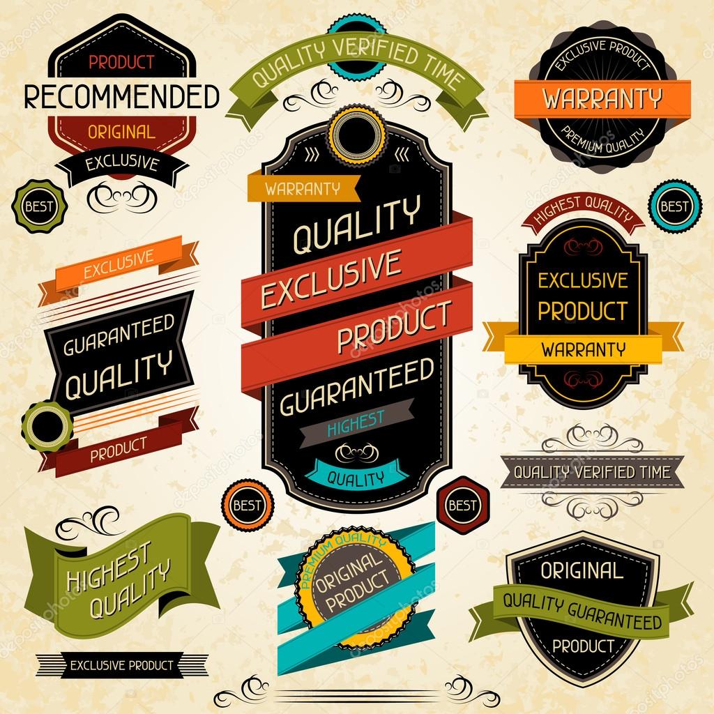Set of premium quality labels and stickers. — Stock Vector ©