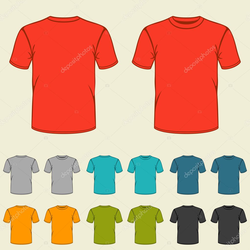 Set of templates colored t-shirts for men. Stock Vector Image by ...