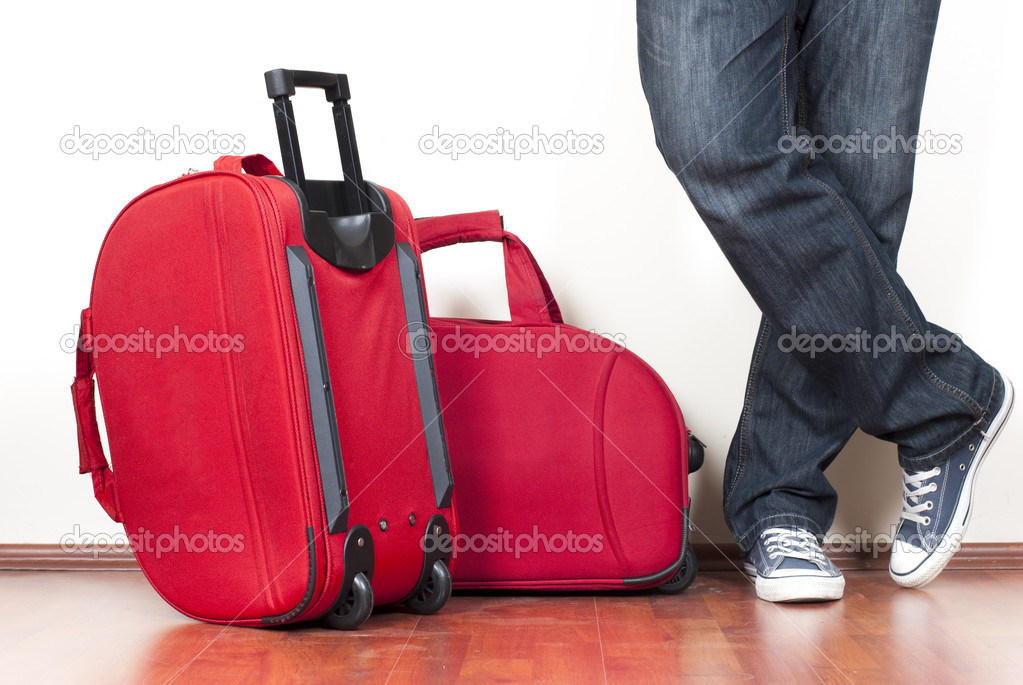 Red Suitcases and the man