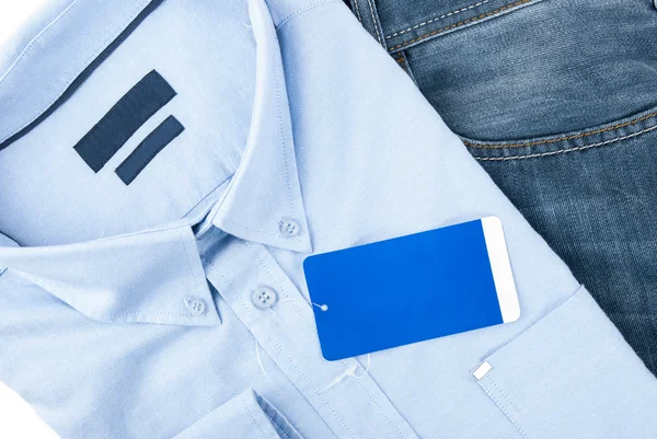 Vaqueros azules y camisa azul —  Fotos de Stock