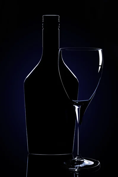 Silhouette of bottle — Stock Photo, Image