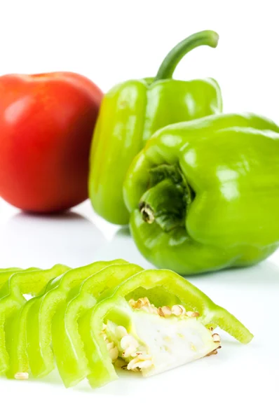 Bell pepper and tomato — Stock Photo, Image