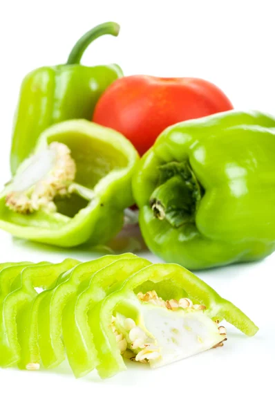 Bell pepper and tomato — Stock Photo, Image