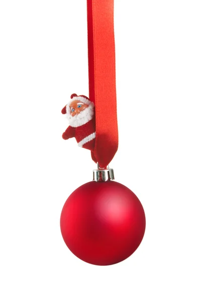 Christmas Ball and santa claus — Stock Photo, Image