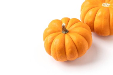 İzole edilmiş beyaz arka planda taze minyatür balkabağı