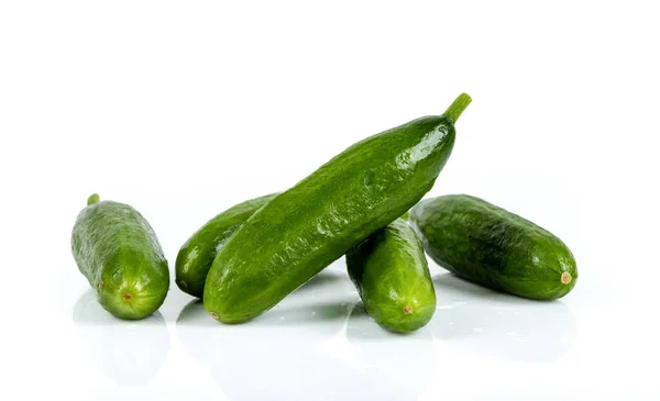 Freshly Harvested Mini Cucumber Isolated White Background — Stock Photo, Image