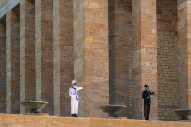 Ankara, Türkiye - 05 Temmuz 2022: Ankara 'da bulunan Anitkabir, Türkiye Cumhuriyeti' nin kurucusu Mustafa Kemal Atatürk 'ün mozolesidir.