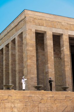 Ankara, Türkiye - 05 Temmuz 2022: Ankara 'da bulunan Anitkabir, Türkiye Cumhuriyeti' nin kurucusu Mustafa Kemal Atatürk 'ün mozolesidir.