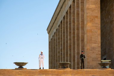 Ankara, Türkiye - 05 Temmuz 2022: Ankara 'da bulunan Anitkabir, Türkiye Cumhuriyeti' nin kurucusu Mustafa Kemal Atatürk 'ün mozolesidir.