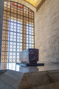 Ankara, Türkiye - 05 Temmuz 2022: Ankara 'da bulunan Anitkabir, Türkiye Cumhuriyeti' nin kurucusu Mustafa Kemal Atatürk 'ün mozolesidir.