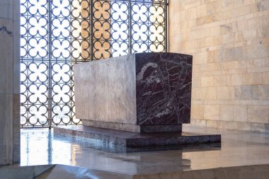 Ankara, Türkiye - Temmuz 05, 2022: Ankara 'da bulunan Antkabir, Türkiye Cumhuriyeti' nin kurucusu Mustafa Kemal Atatürk 'ün mozolesidir.