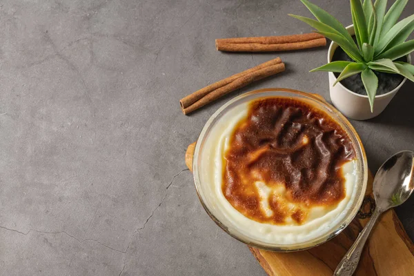 Traditional Turkish Dessert Bakery Rice Pudding Turkish Name Firin Sutlac — Stok Foto