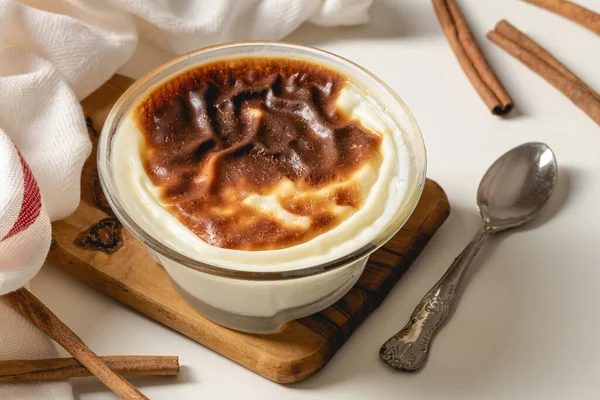 Traditional Turkish Dessert Bakery Rice Pudding Turkish Name Firin Sutlac — Stok Foto