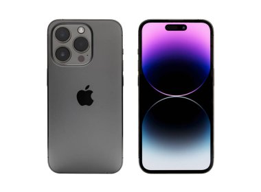 Antalya, Türkiye - 08 Eylül 2022: Yeni çıkan iphone 14 ön ve arka açılı maket