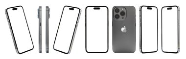 Antalya, Türkiye - 12 Eylül 2022: Yeni çıkan iPhone 14 Pro modelleme seti