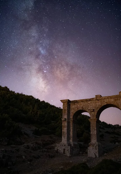 Die Antike Stadt Ariassos Das Stadttor Einer Nacht Der Die — Stockfoto