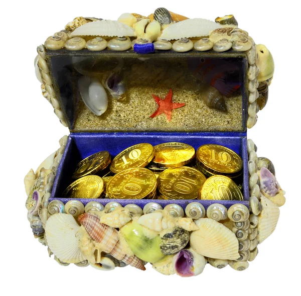 Caixa de jóias conchas decoradas — Fotografia de Stock