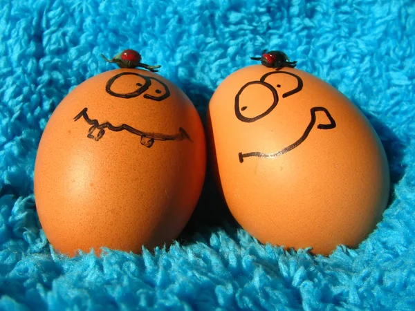 Funny easter eggs — Stock Photo, Image