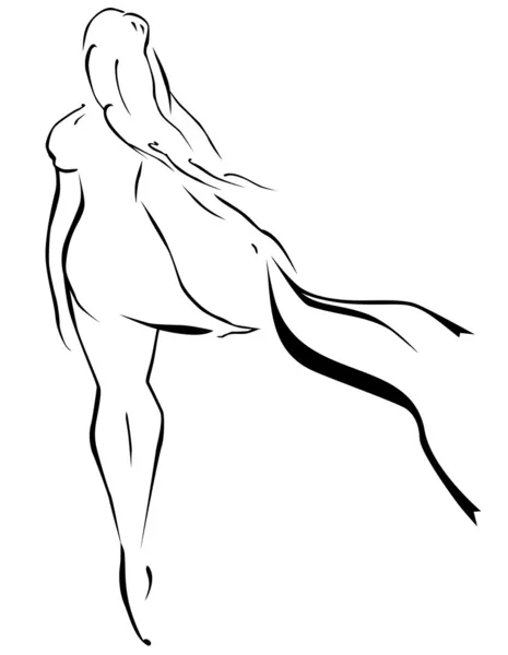 Женский силуэт — стоковый вектор
