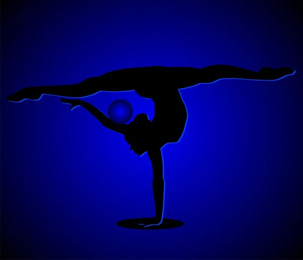 Silhouette de gymnaste — Image vectorielle