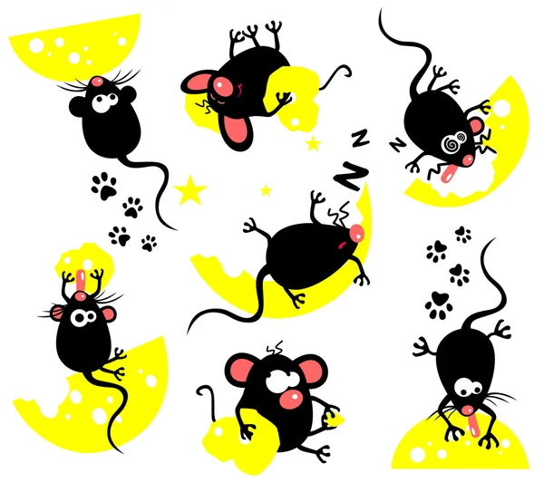 Gluttonous mice — Stock Vector
