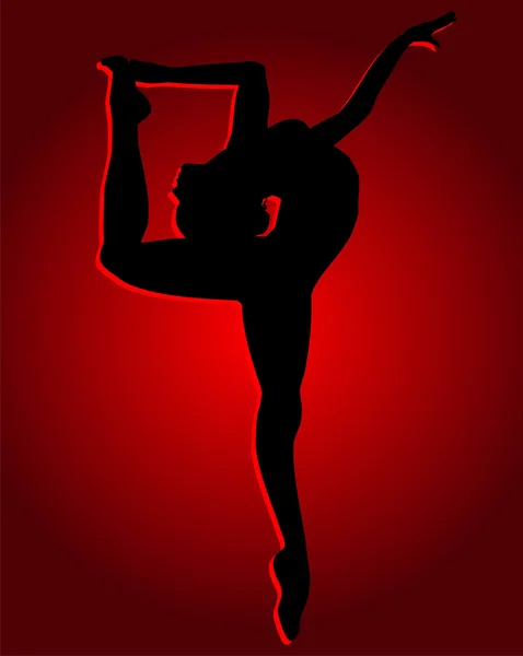 Chica bailarina flexible — Archivo Imágenes Vectoriales