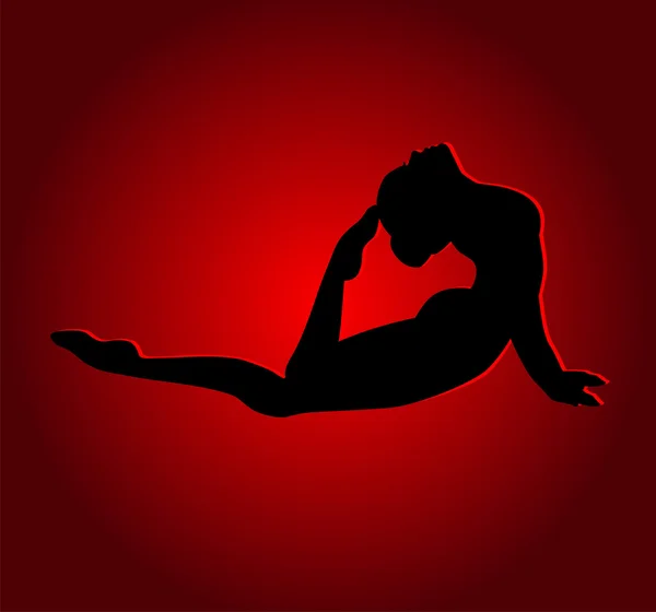 柔軟なダンス少女 — ストックベクタ