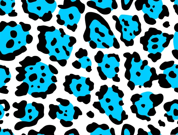 Estampado de leopardo sin costuras en color azul — Vector de stock