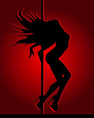 kırmızı ışıkta dans eden kız