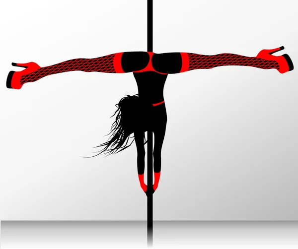 Pole dance. Erotic striptease — Stock Vector