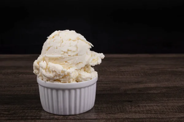 White Cream Flavored Ice Cream Served White Pot Food Appreciated — Foto Stock
