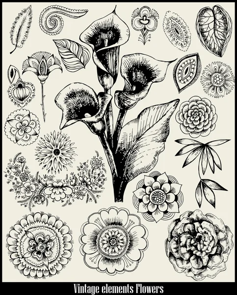 Retro çiçek ayarla