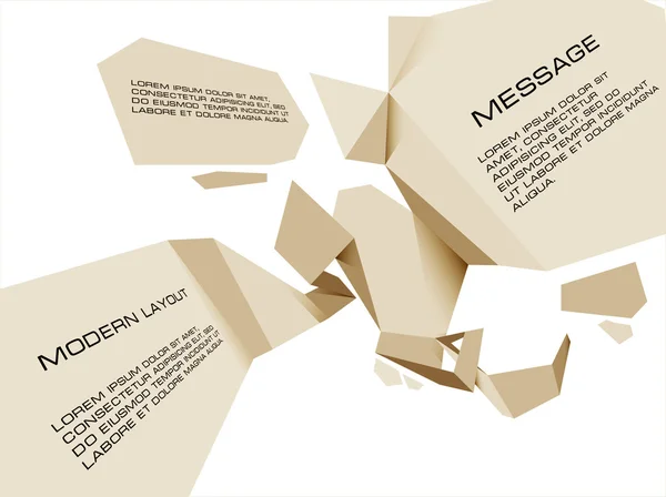 Soyut origami konuşma balonu vektör arkaplanı