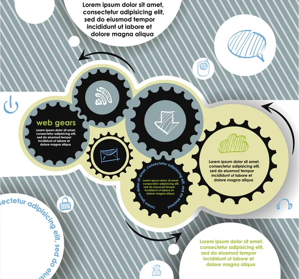 Vektor av mall för ikoner och info-grafik webben — Stock vektor
