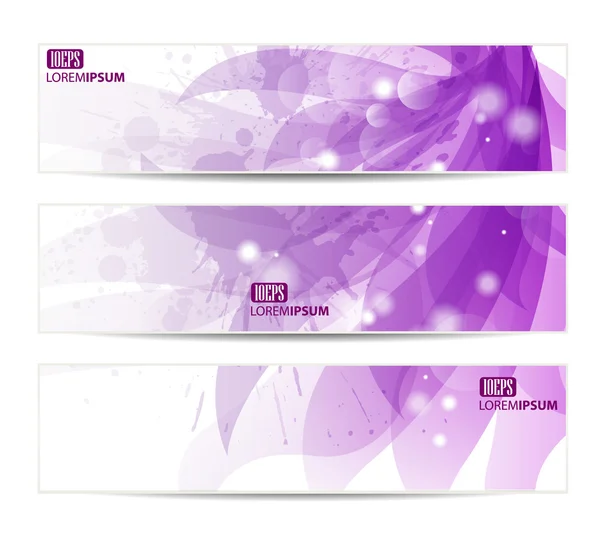 Set of three banners, abstract headers with blots Royalty Free Stock Vectors