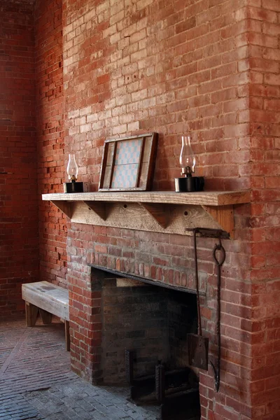 Vintage brick fireplace