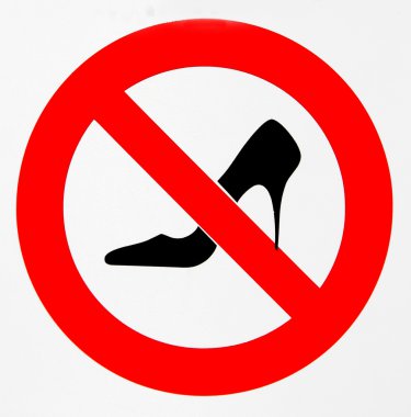 Chaussures à talon interdites